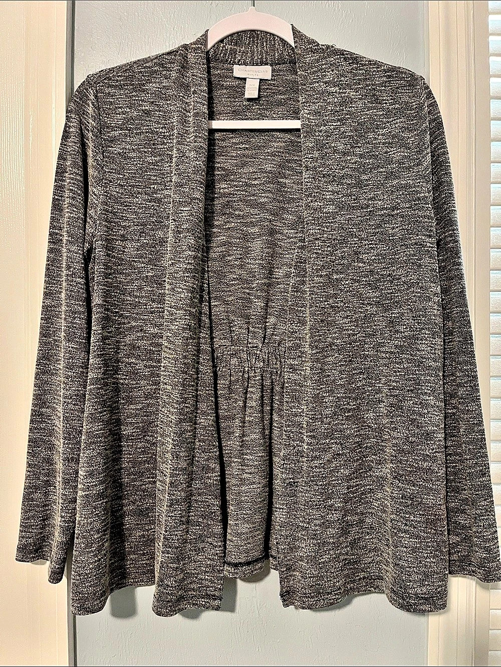 Charter Club Marled Open Front Cardigan Gray Medium Like New